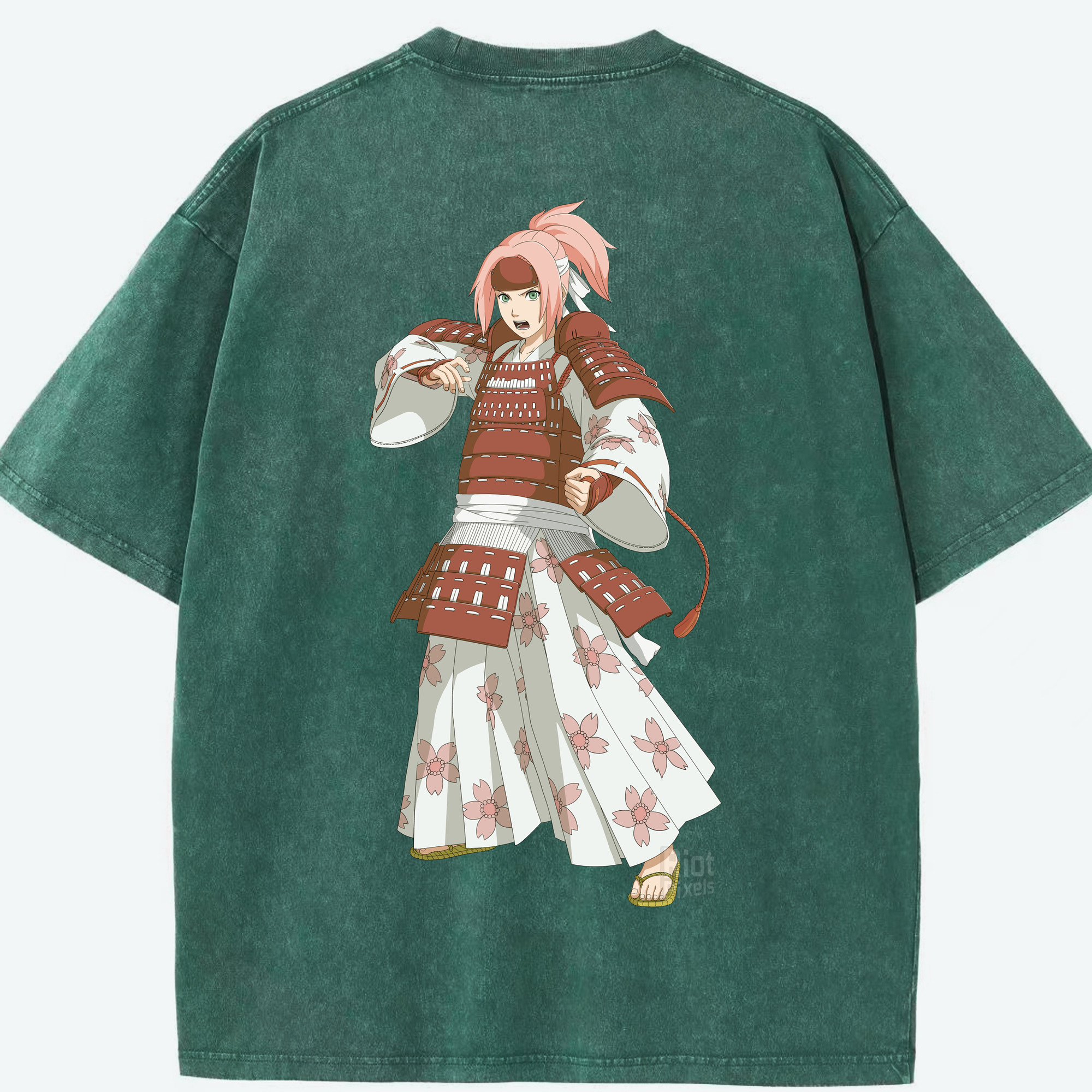 （画像用） NARUTO -ナルト- 春野サクラ Haruno Sakura 綿100% ヴィンテージ風 半袖Tシャツ（背面プリント）